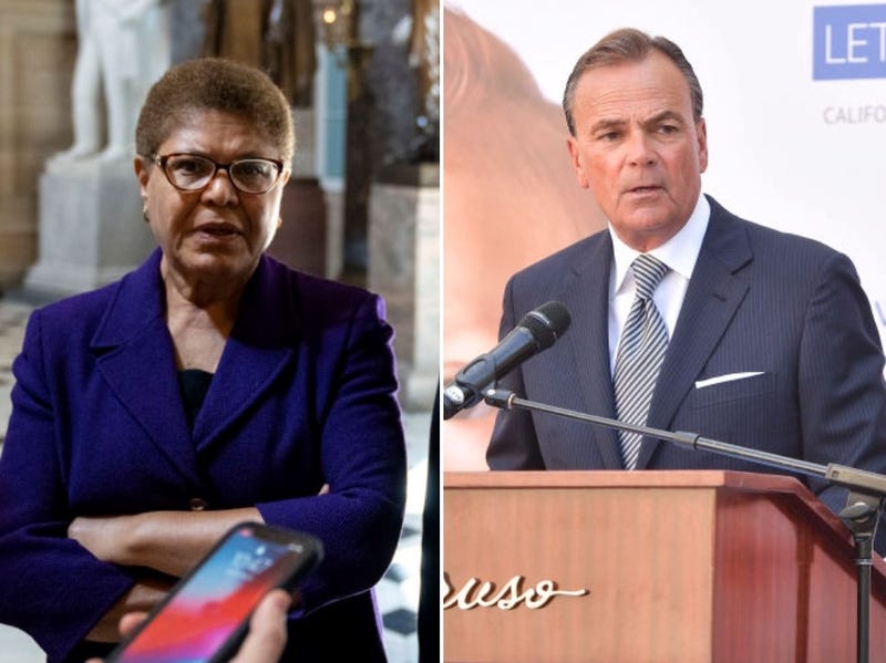 (L to R) Rep. Karen Bass and Rick Caruso