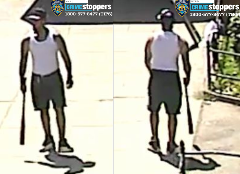 Police released surveillance footage showing a suspect wandering down a sidewalk with a baseball bat around the time of the attack on the afternoon of July 6