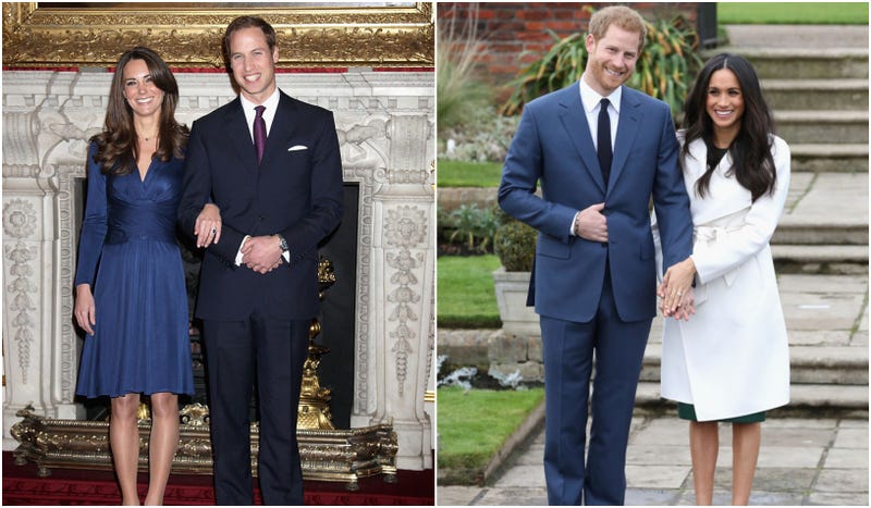 Kate Middleton and Prince William and Meghan Markle with Prince Harry