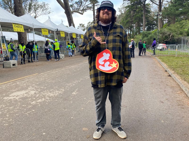 Outside Lands attendee dressed as a Beanie Baby.