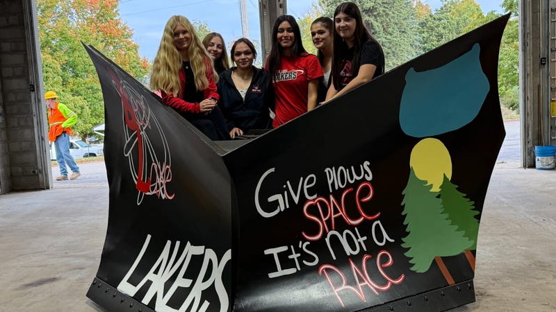 Bear Lake High School with snowplow