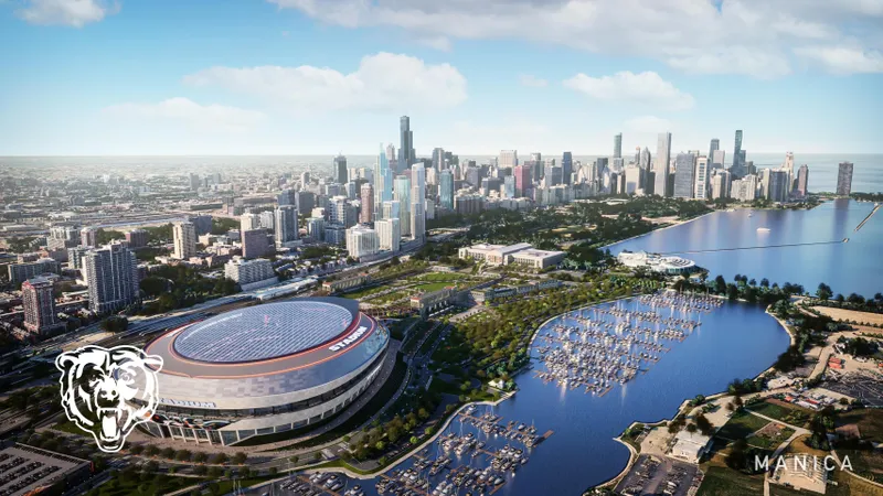 The Bears released renderings of a proposed state-of-the-art stadium on the lakefront.