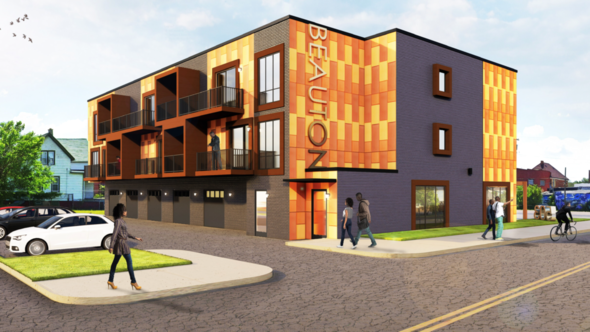 Rendering shows The Beauton apartments