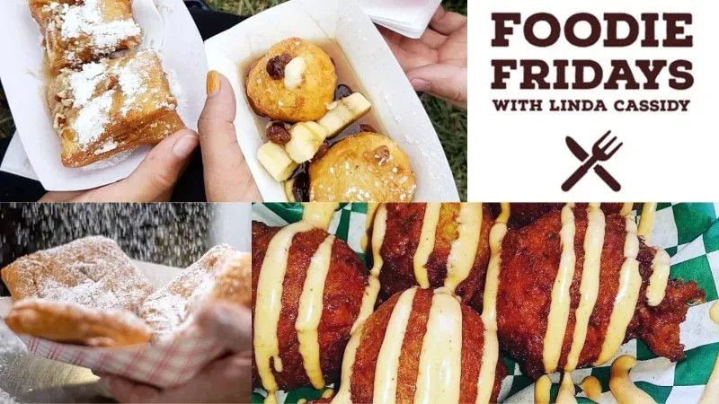 collage of various beignets 