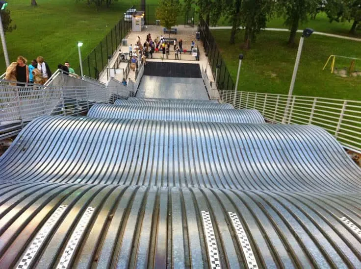 Looking down from top of Belle Isle Giant Slide