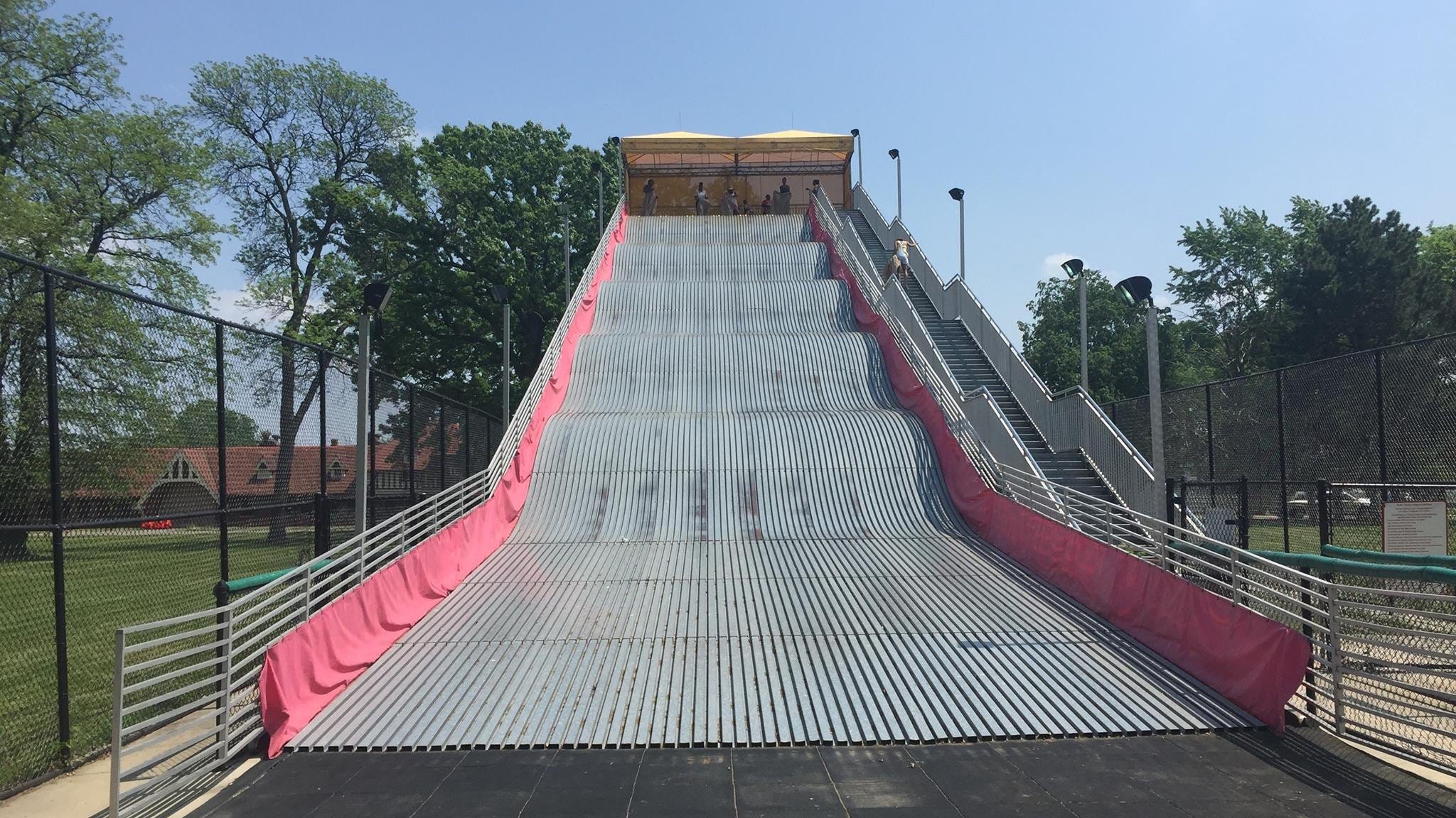 Belle Isle officials say they've fixed the Giant Slide after riders went flying in viral video