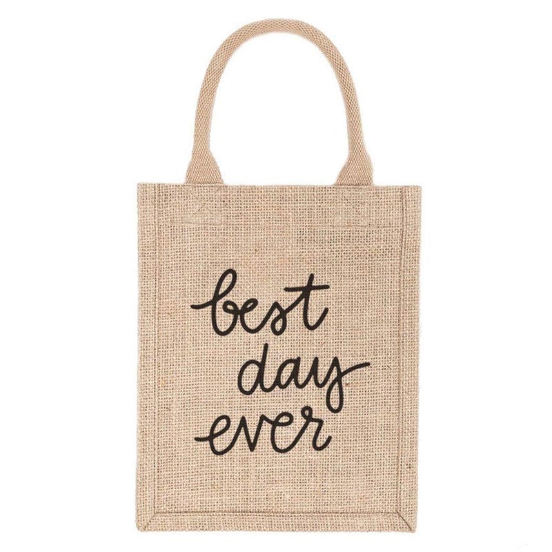 Best Day Ever Burlap Tote Bag