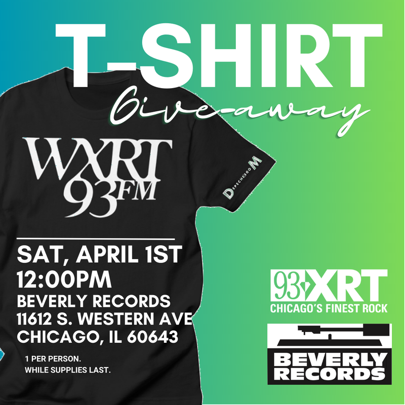 Depeche Mode 93XRT T-shirt Drop Beverly Records