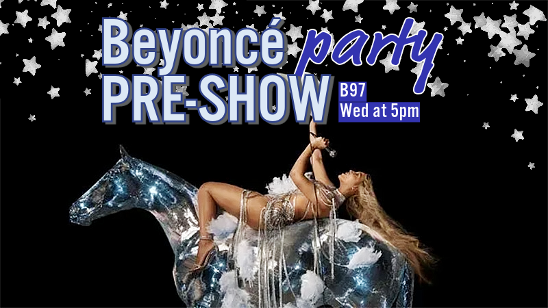 Beyoncé tour image on sliver horse