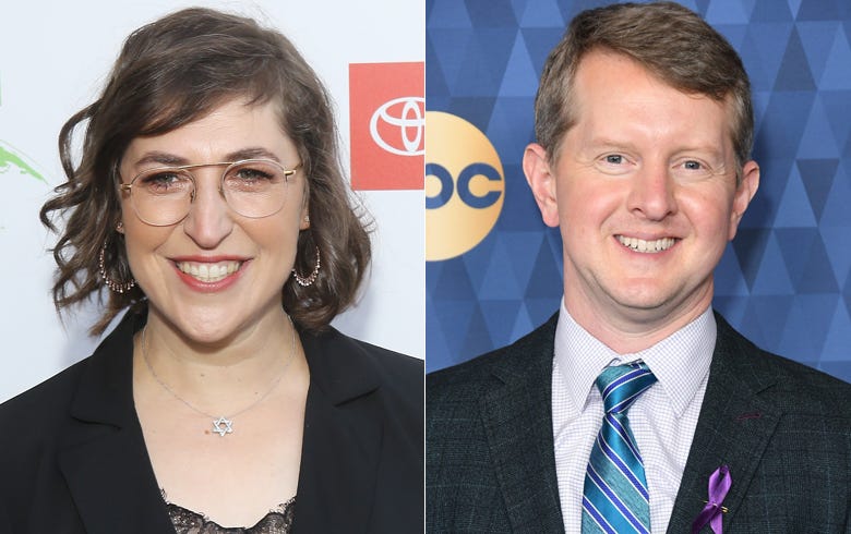 Mayim Bialik and Ken Jennings