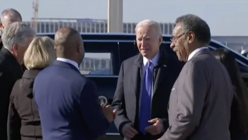 President Biden's arrival at KCI on a visit to Kansas City.