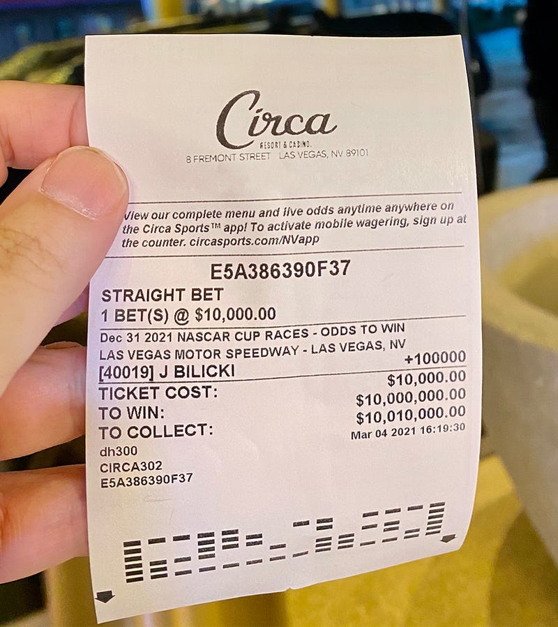 betting ticket