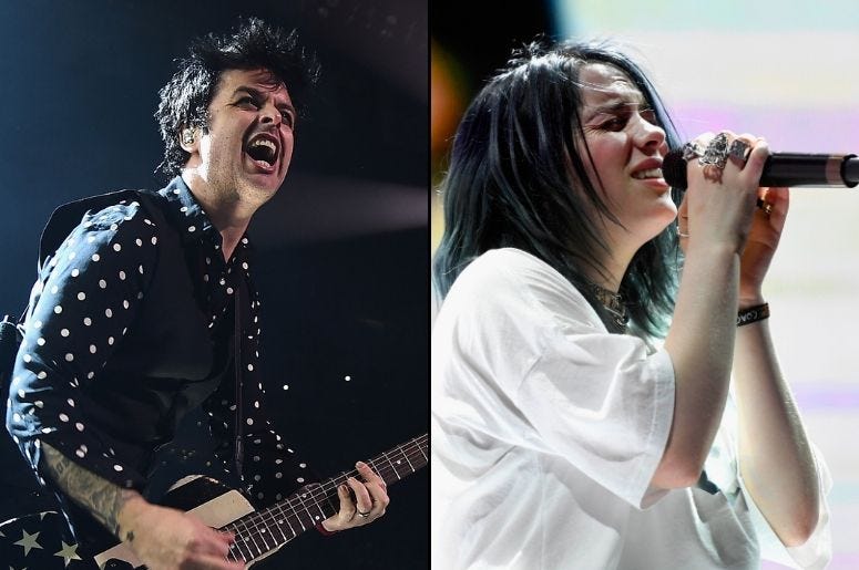 Billie Joe Armstrong of Green Day and Billie Eilish