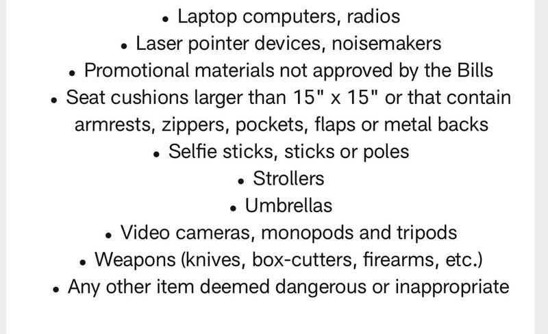 list of prohibited items