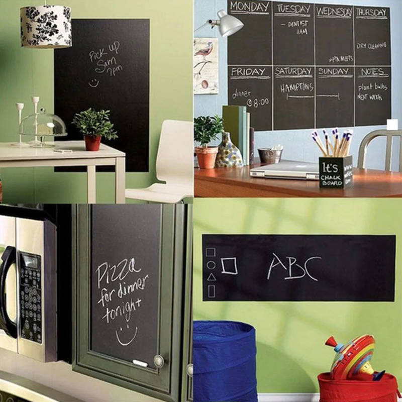 Black Chalkboard Write-on Removeable Vinyl Wall Sticker