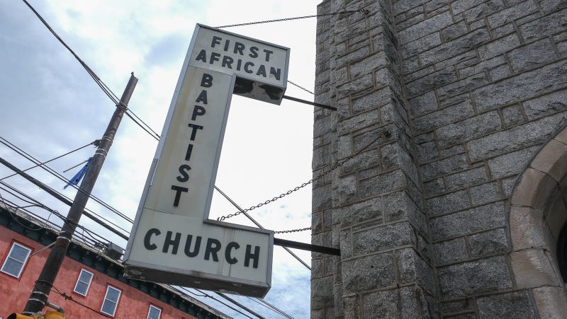 The original site of First African Baptist Church, on Christian Street in the area which the Philadelphia Historical Commission has designated Black Doctors Row.
