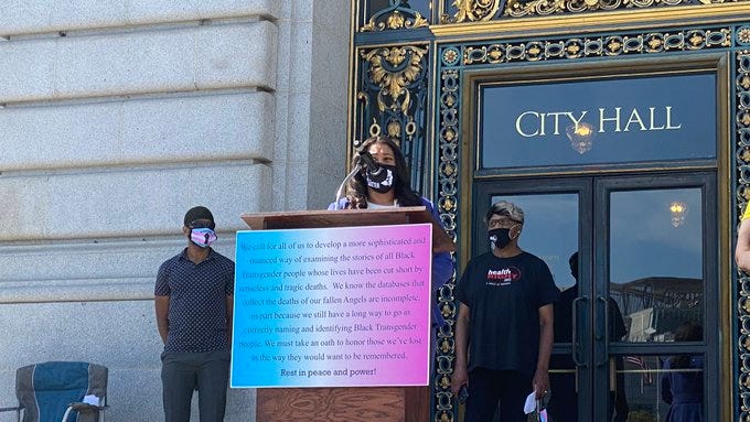 SF Mayor London Breed speaks at Black Trans Lives Matter rally
