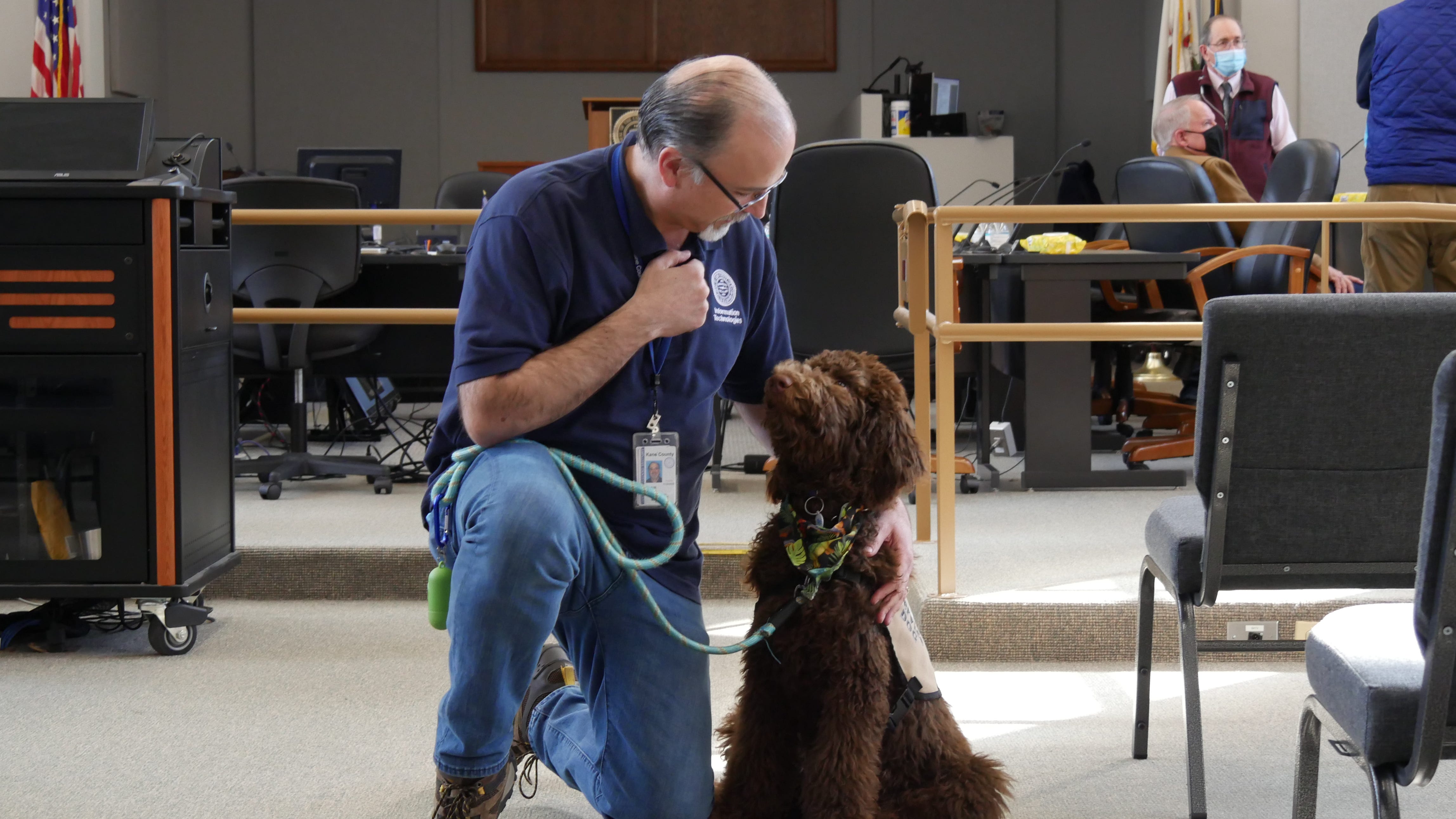 Kane County Board welcomes pup working to become service dog