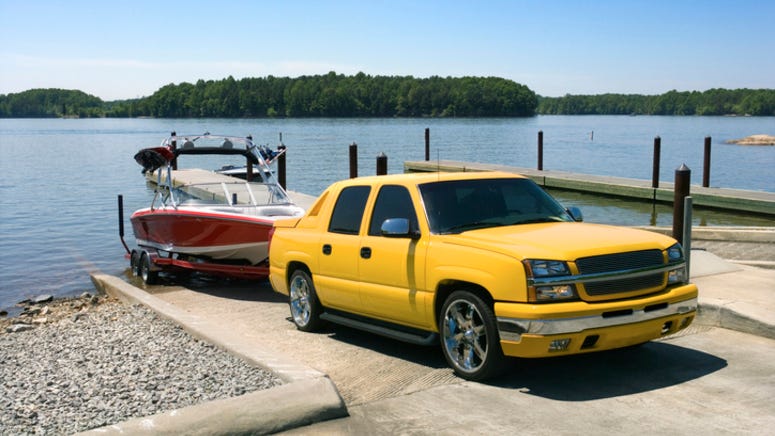 Pickup truck sinks on live TV while attempting to launch boat into lake