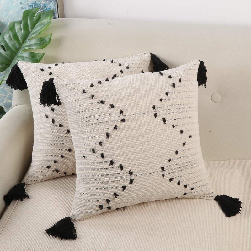 Square woven cushion covers