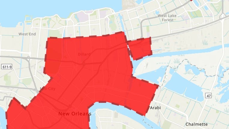 Another water main busts wide open in Uptown New Orleans, most of the East Bank under precautionary boil water advisory