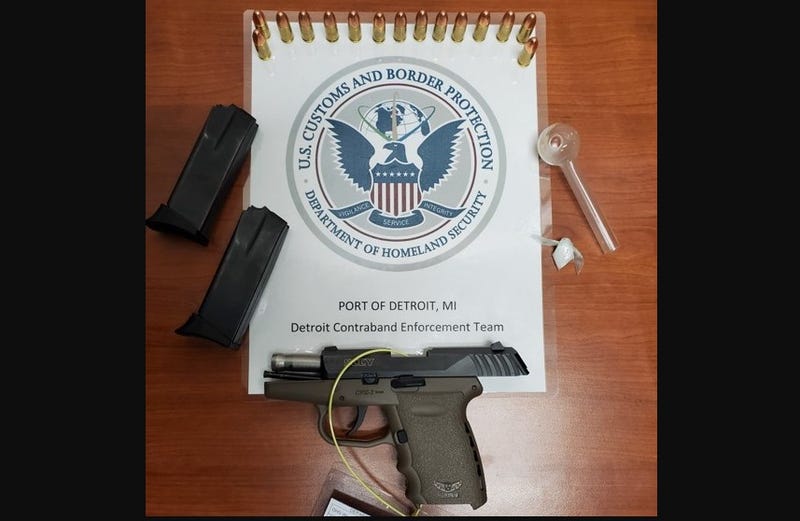 One commercial truck driver is behind bars after officers with the U.S. Customs and Border Protection caught him with loaded gun and drugs during an outbound inspection at the Ambassador Bridge on Friday.