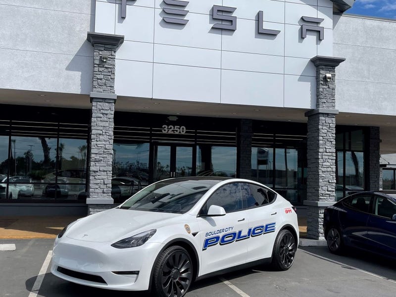 One of five EVs purchased by the Boulder City Police Department