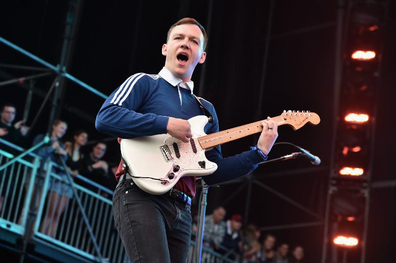 Brad Shultz of Cage the Elephant performs onstage during the 2017 Governors Ball Music Festival 