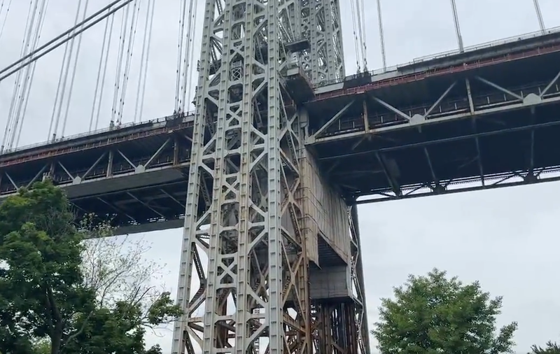 At least one man climbed the George Washington Bridge on Saturday and surrendered to police.