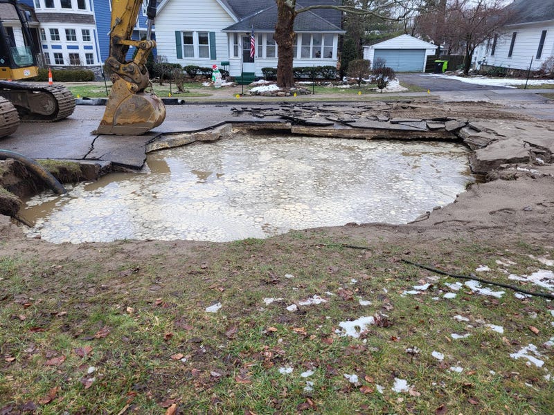 The Great Lakes Water Authority providing an update to a major water main break in a 30-inch line in Northville that's causing low water pressure for residents in the area.  