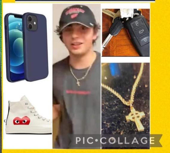 The items Brendan Santo was last seen with 