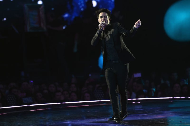 Brendon Urie of Panic! at the Disco performs on stage during the MTV EMAs 2018 at Bilbao Exhibition Centre on November 4, 2018 in Bilbao, Spain