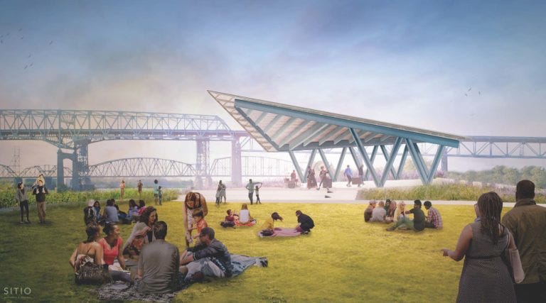 Rendering of future Bridesburg Riverfront Park lawn
