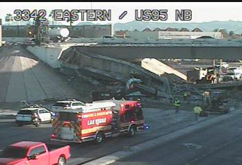 Scene of a partial bridge collapse at Eastern and U.S 95