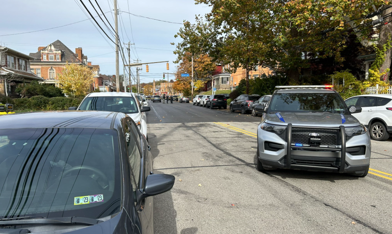 The scene of a shooting outside a funeral