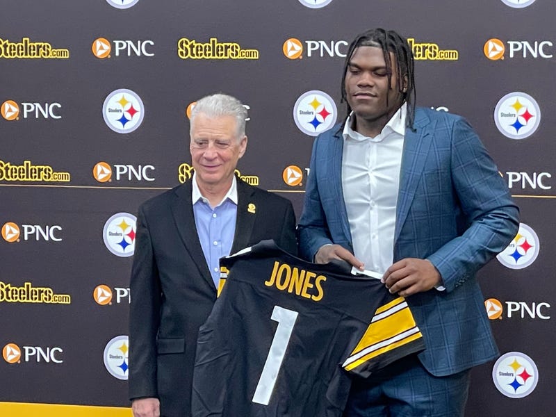 Broderick Jones with Art Rooney