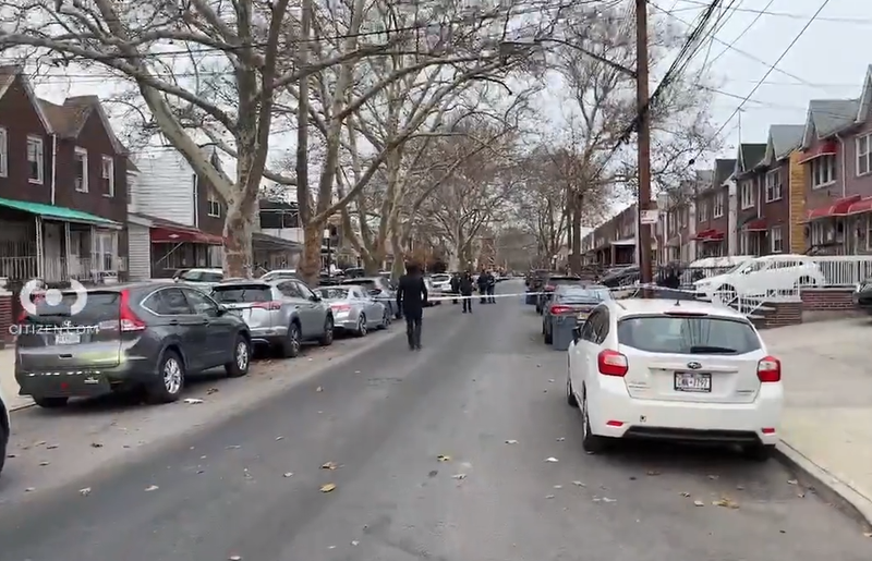 A street near the home was blocked off by police tape