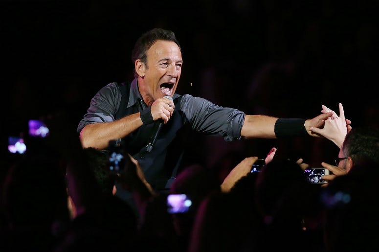 Bruce Springsteen performs live on stage with the E Street Band at Allphones Arena