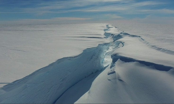 Chasm 1 in the Brunt Ice Shelf. 