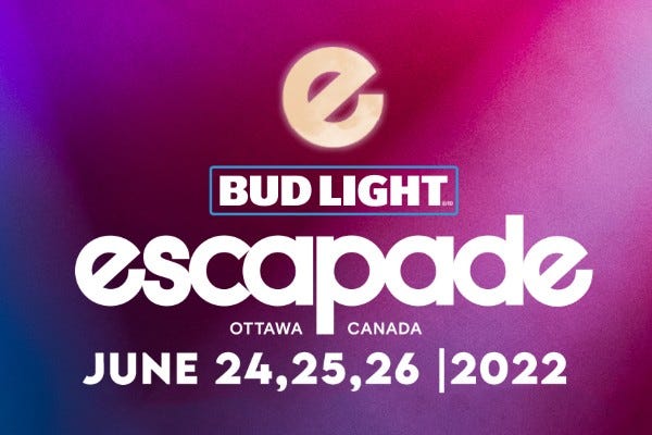 Bud Light Escape Music Festival at Lansdowne Park on June 24 - 26