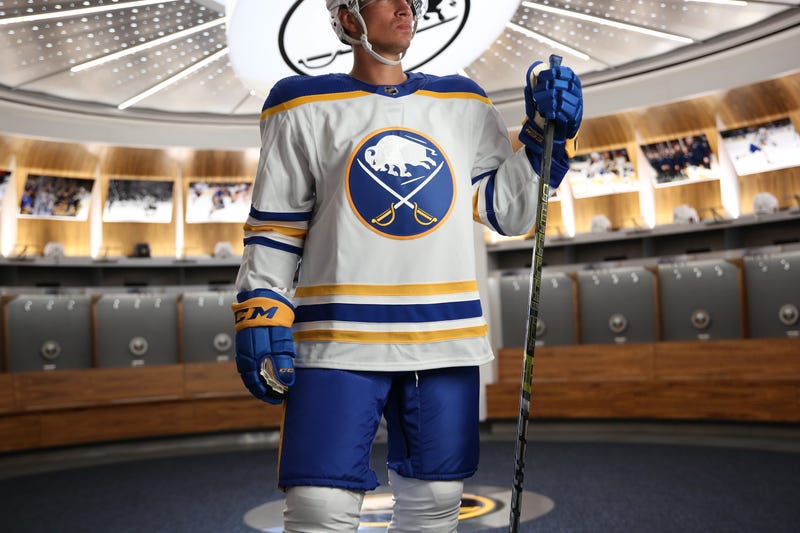 Sabres royal blue road jersey