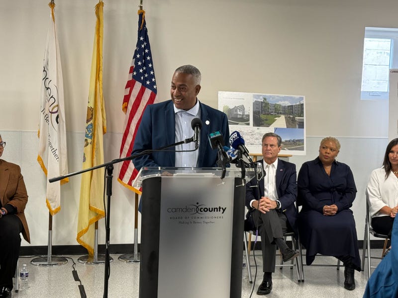 Camden Mayor Vic Carstarphen speaks at the unveiling of a new, $16 million housing plan.