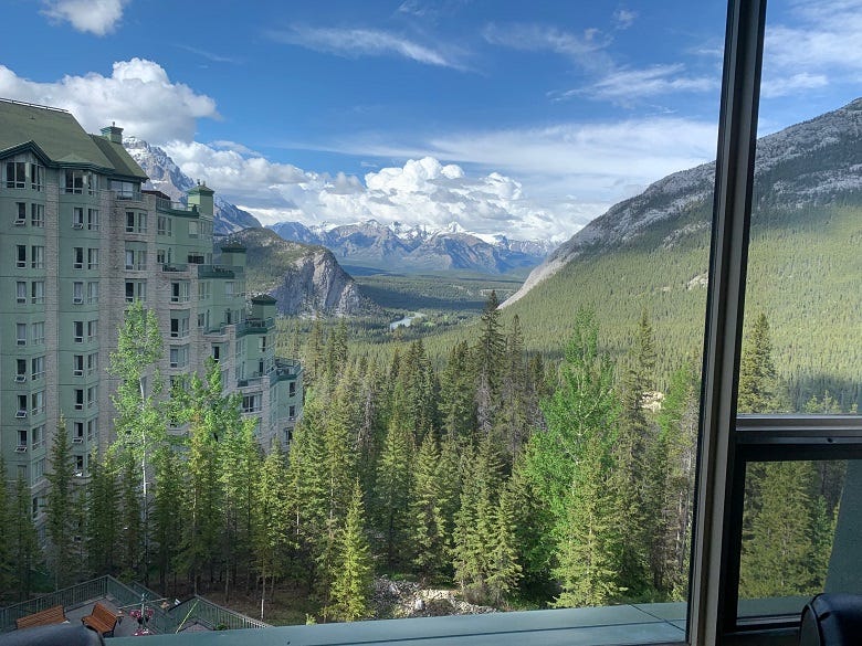 View from our hotel room in Banff