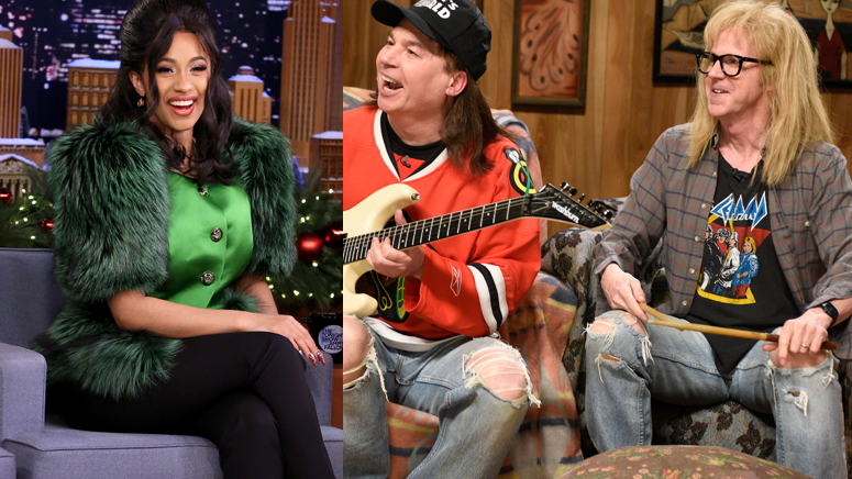 Cardi B stops by 'Wayne's World' in hilarious Uber Eats Super Bowl ad