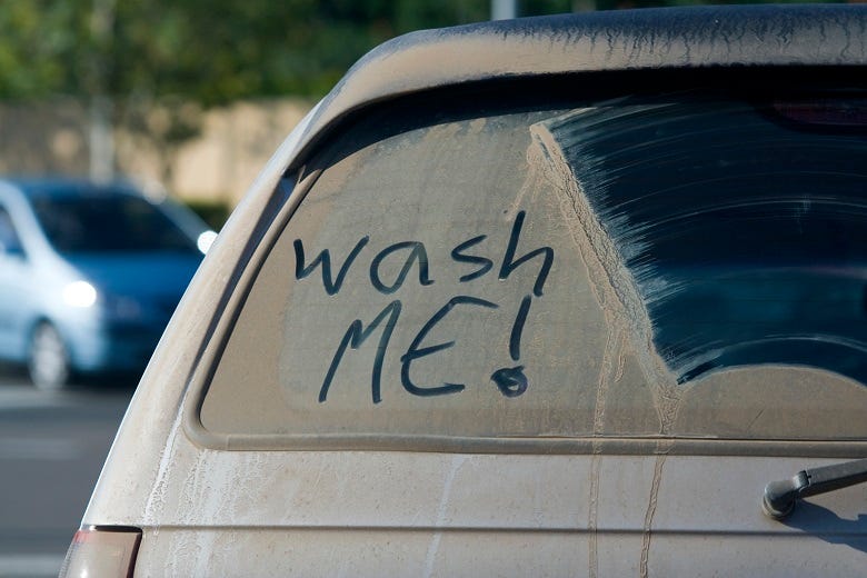 dirty car window
