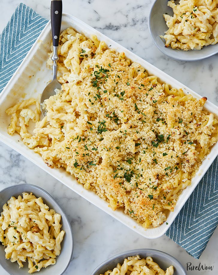 Roasted cauliflower macaroni and cheese