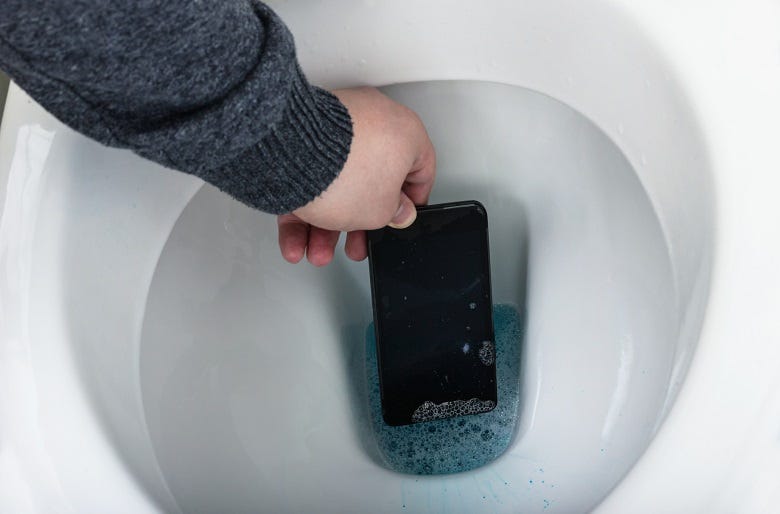 cellphone dropped in toilet