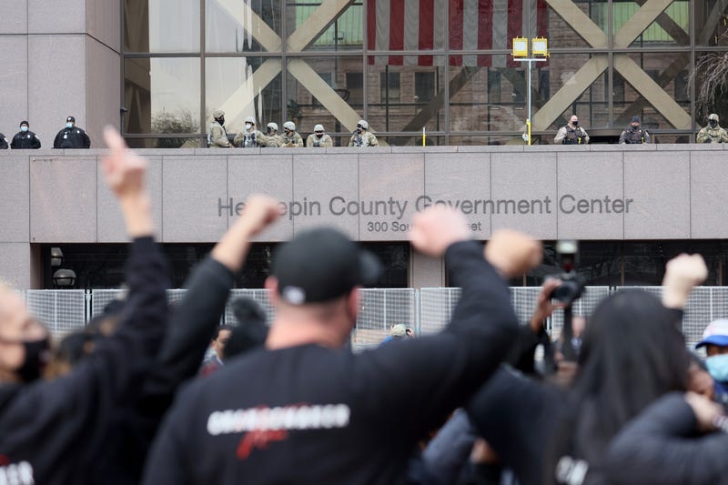 People react outside the Hennepin County Government Center after the verdict was read in the Derek Chauvin trial on April 20, 2021, In Minneapolis, Minnesota. Former police officer Derek Chauvin was on trial on second-degree murder, third-degree murder, and second-degree manslaughter charges in the death of George Floyd on May 25, 2020. After the video was released of then-officer Chauvin kneeling on Floyd’s neck for nine minutes and twenty-nine seconds, protests broke out across the U.S. and around the world. The jury found Chauvin guilty on all three charges. 