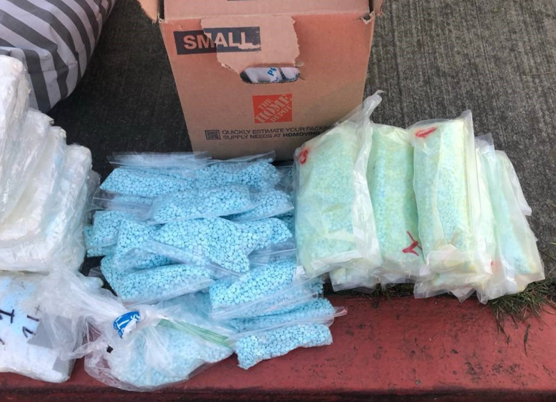 blue pills in bags