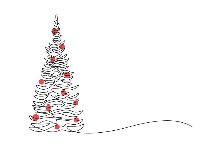 Christmas tree drawing